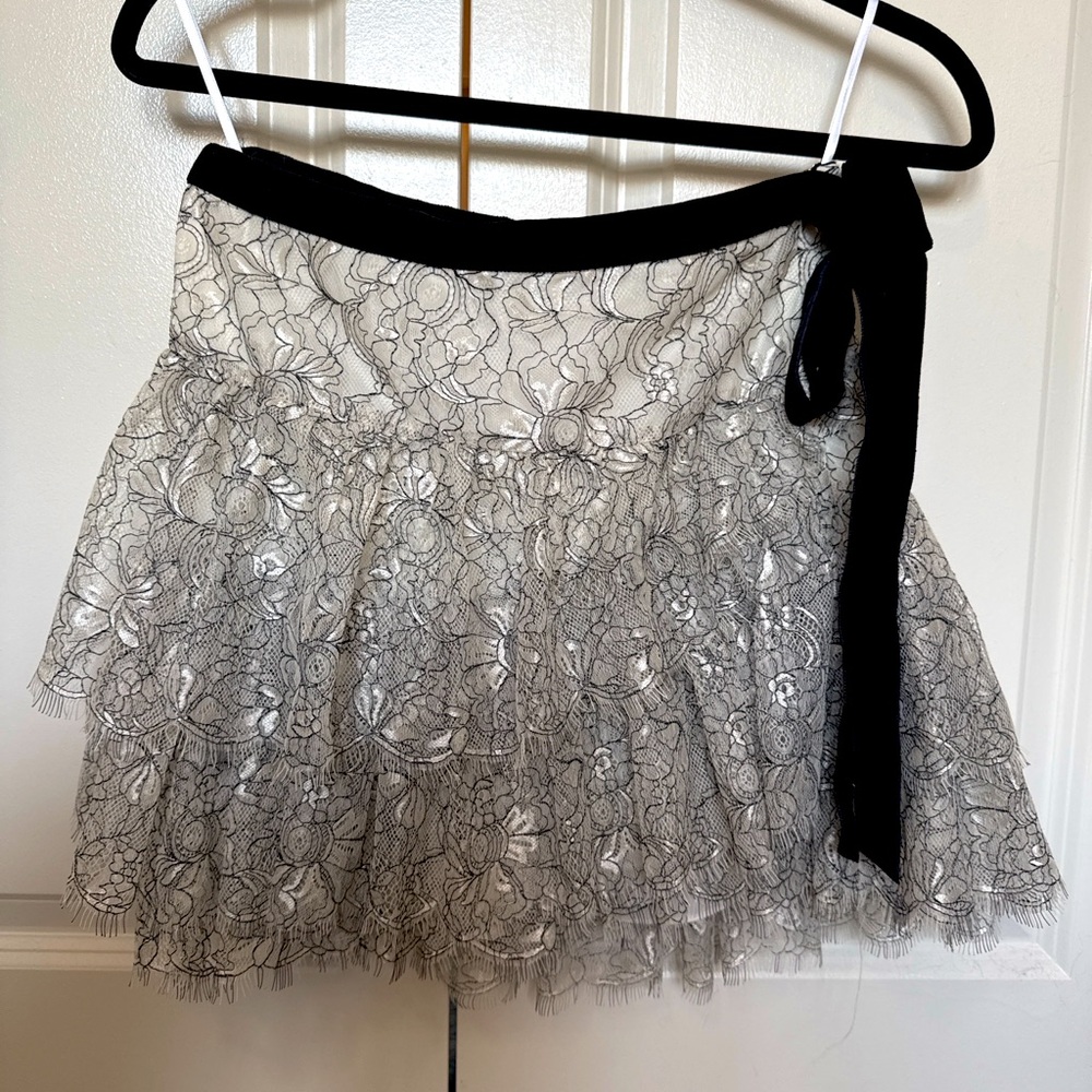 NWT Loveshack Fancy Doman French Lace Mini Skirt Size: 4/S